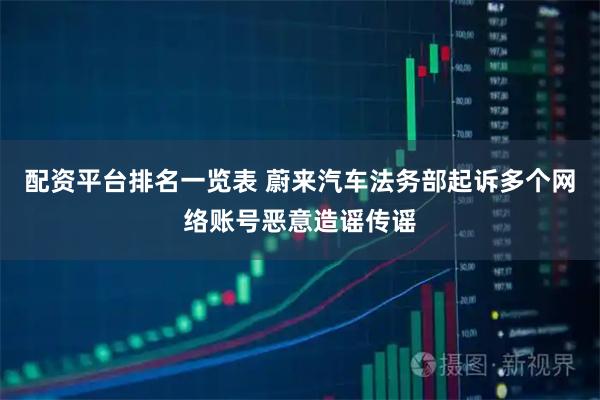 配资平台排名一览表 蔚来汽车法务部起诉多个网络账号恶意造谣传谣